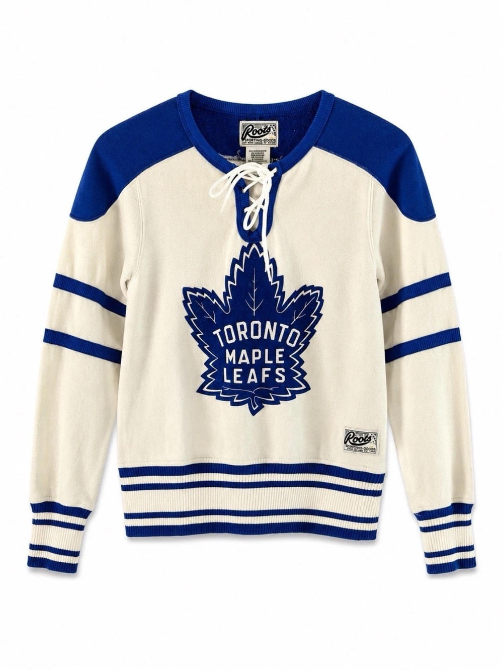 Vintage Roots Women’s Lace Up Toronto Maple Leafs Sweater M